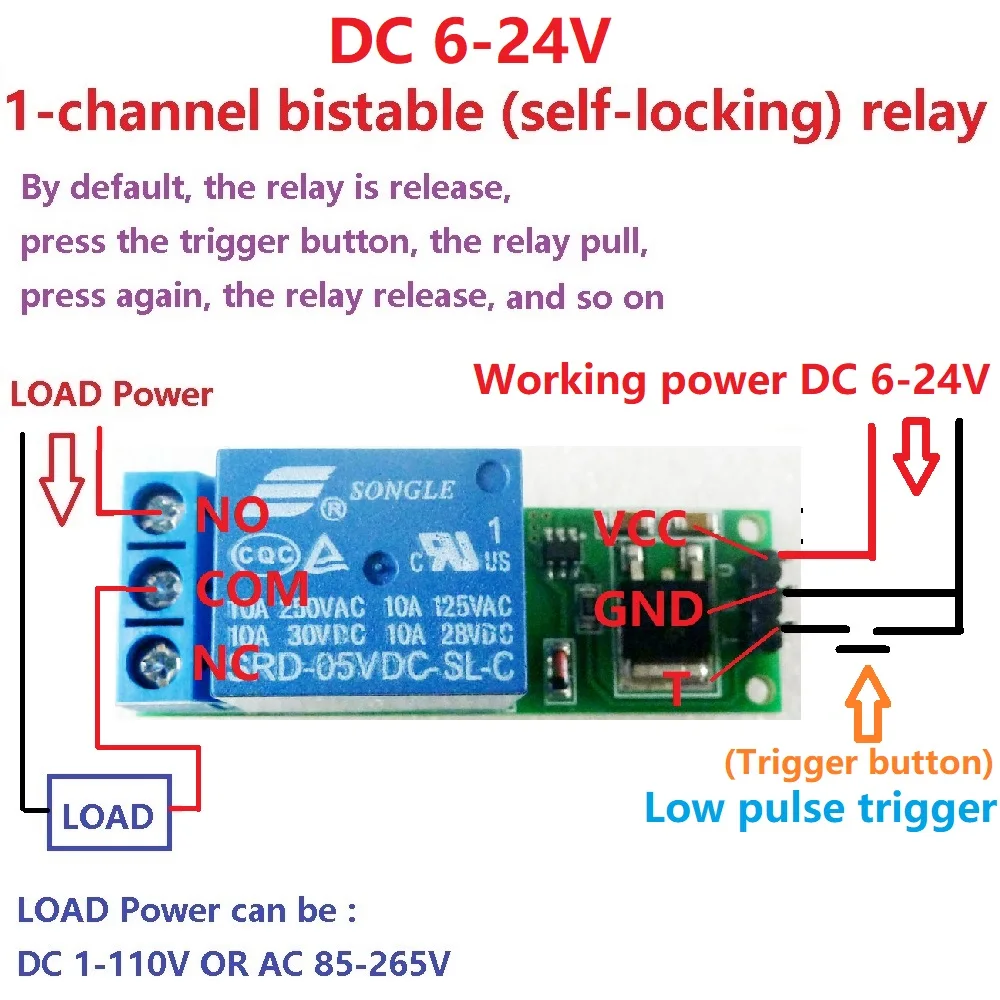 Home Automation Arduino - DC 6V 9V 12V 24V Flip-Flop