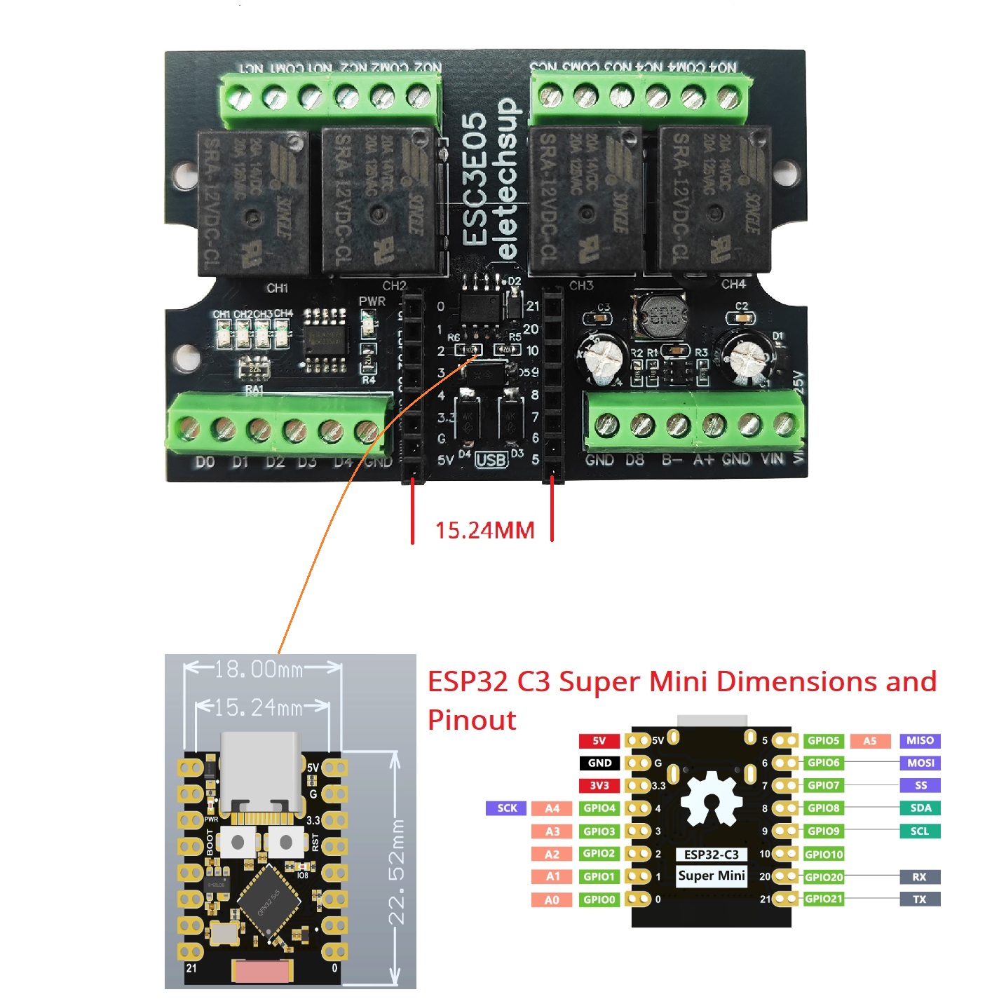 ESC3B04 ESP32-C3 Industrial Re - Home Automation Industry 评论和价格