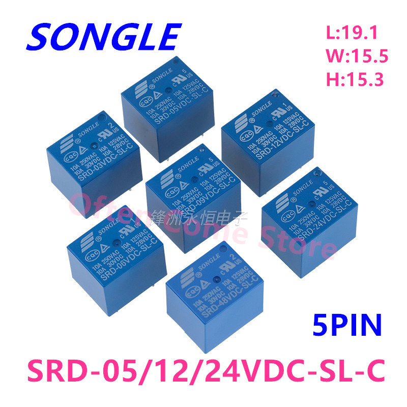 5Pcs New Relay SRD-05VDC-SL-C  - Shelly Relay Module 评论和价格
